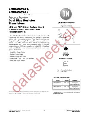 EMD5DXV6T1G datasheet  